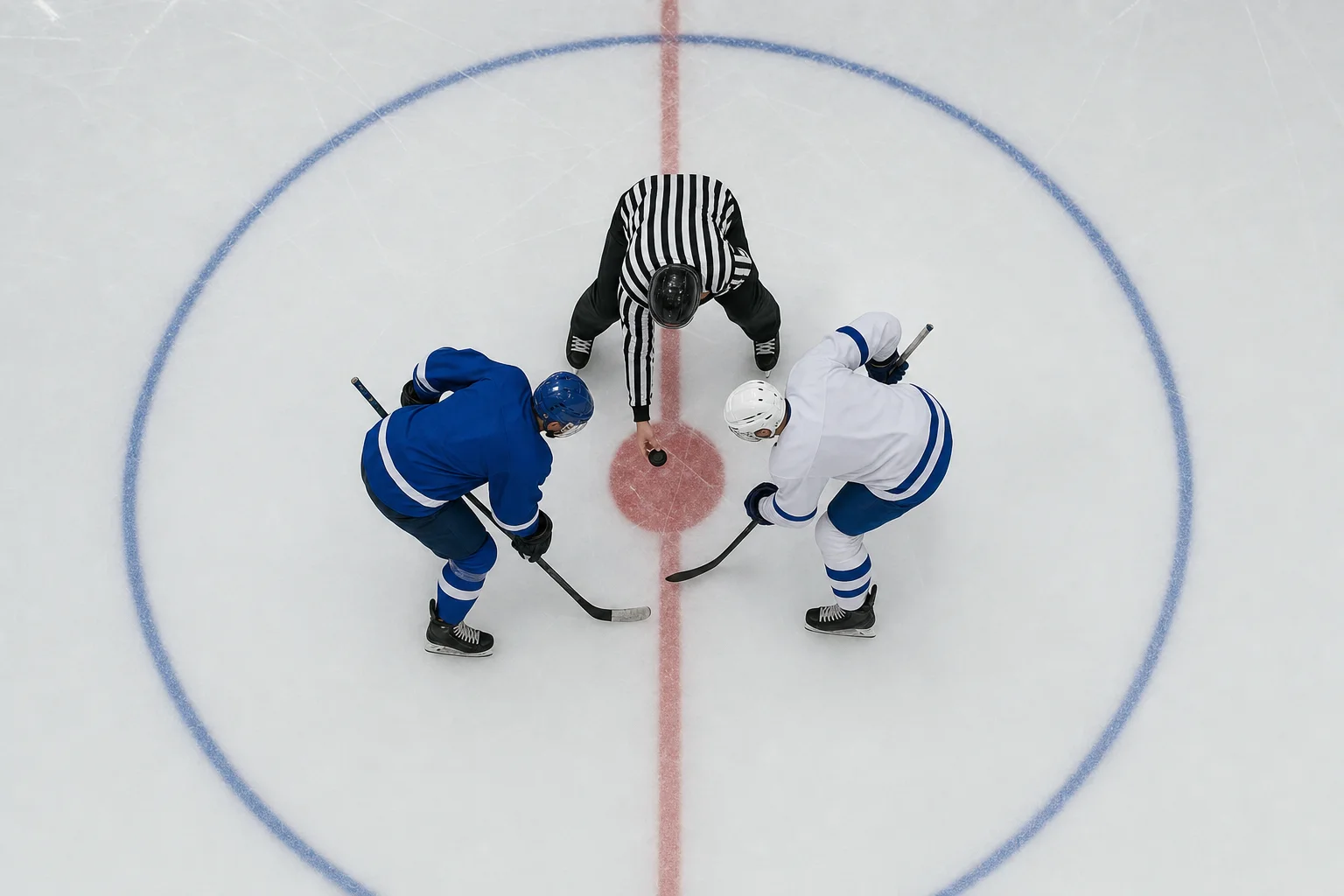 Nedsläpp mellan två ishockeylag i Hockey VM 2027