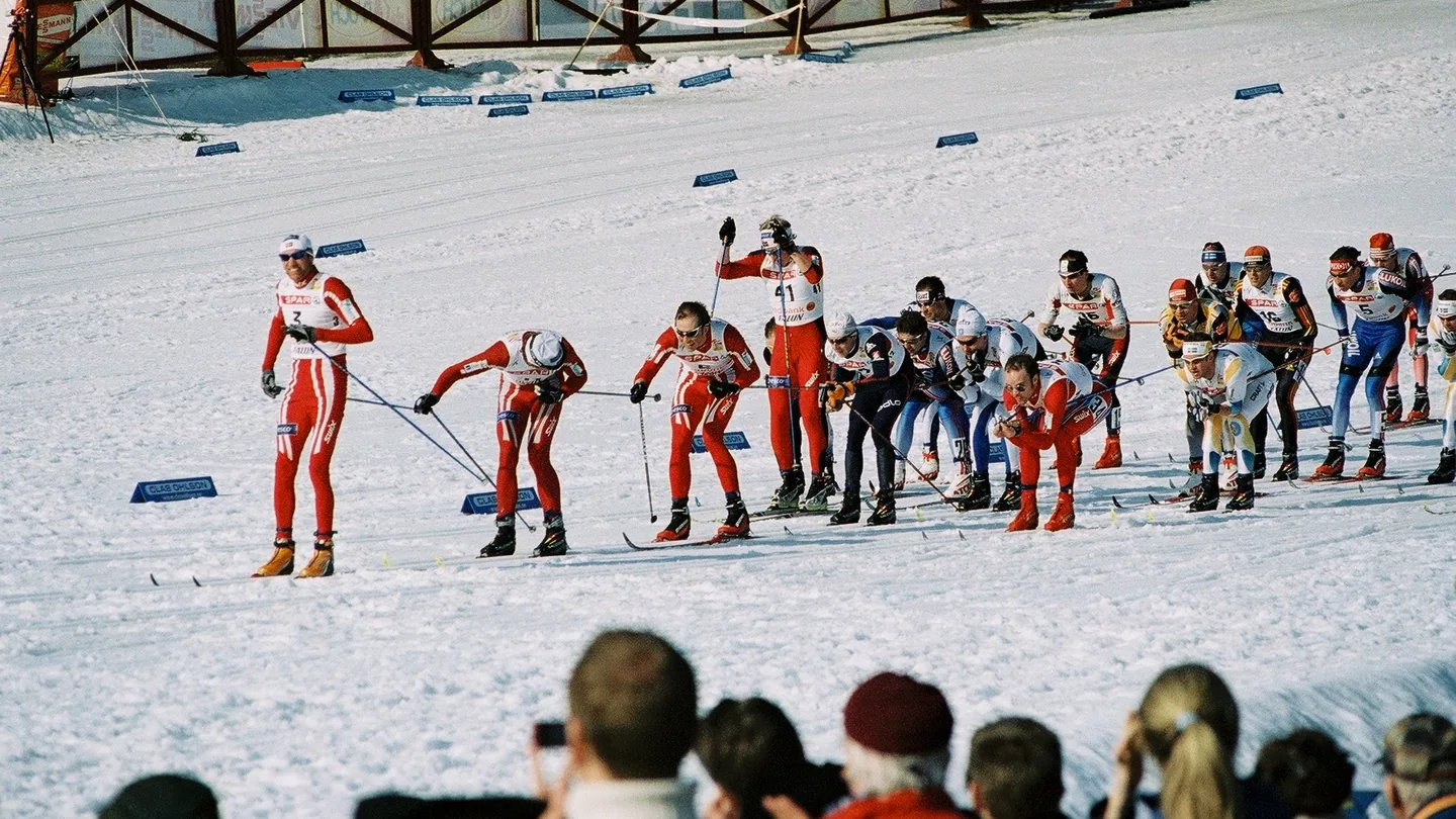Herrarnas jaktstart i världscupen i längdskidåkning i Falun 2007.
